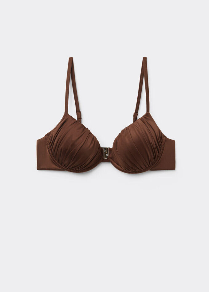Sutien de baie Topuri push-up din satin lucios Sutien de baie Topuri push-up din satin lucios