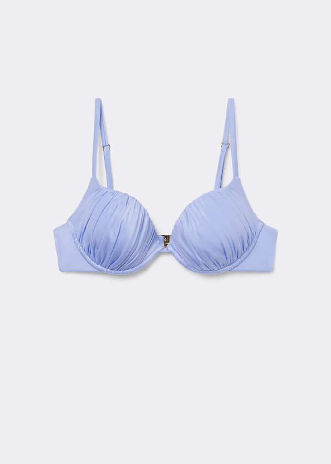 Sutien de baie Topuri push-up din satin lucios Sutien de baie Topuri push-up din satin lucios