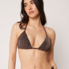 Sutien de baie Topuri triunghi Brown Glitter Sutien de baie Topuri triunghi Brown Glitter