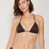 Sutien de topuri triunghi cu broderie bicoloră Sutien de topuri triunghi cu broderie bicoloră