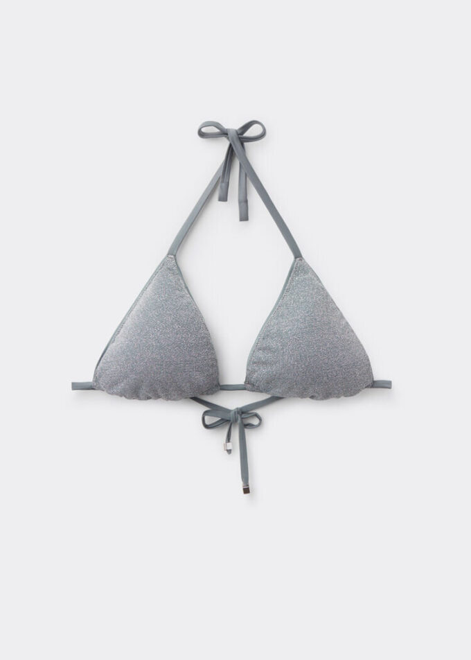 Sutien de topuri triunghi cu strălucire metalică Sutien de topuri triunghi cu strălucire metalică
