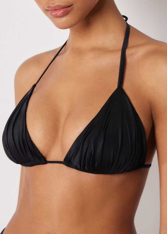 Sutien de topuri triunghi din satin lucios Sutien de topuri triunghi din satin lucios