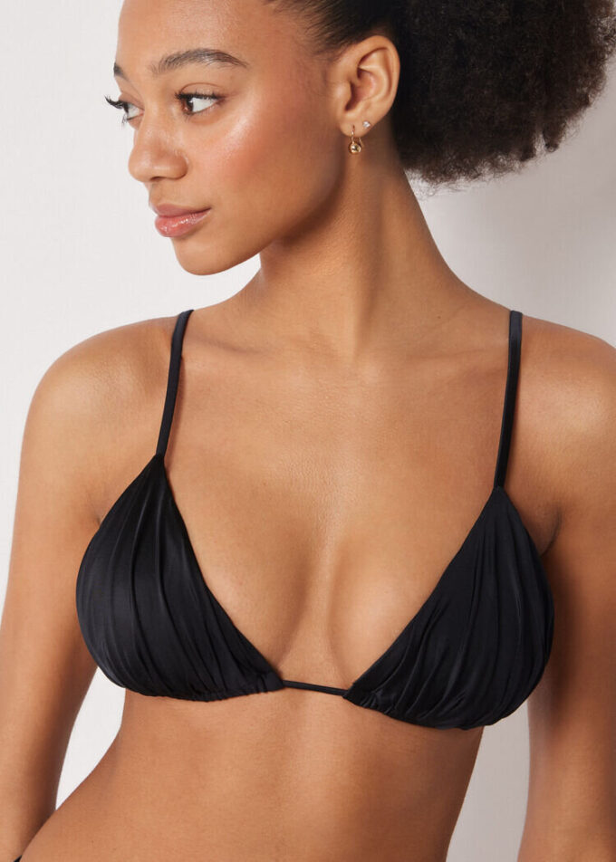 Sutien de topuri triunghi din satin lucios Sutien de topuri triunghi din satin lucios