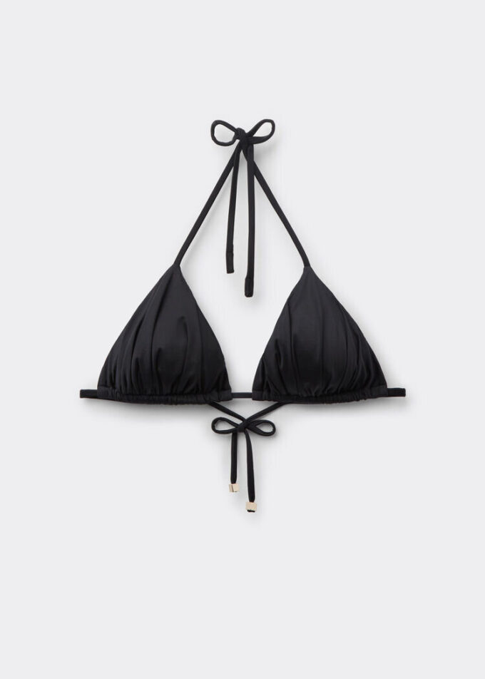 Sutien de topuri triunghi din satin lucios Sutien de topuri triunghi din satin lucios