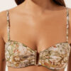 Top de bikini bandeau cu frunziș tropical Top de bikini bandeau cu frunziș tropical