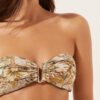 Top de bikini bandeau cu frunziș tropical Top de bikini bandeau cu frunziș tropical