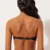 Top de bikini bandeau cu imprimeu animalier închis Top de bikini bandeau cu imprimeu animalier închis