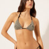 Top de bikini cu topuri triunghi cu dungi aurii Top de bikini cu topuri triunghi cu dungi aurii