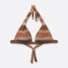 Top de bikini cu topuri triunghiulare cu pernițe și model Chevron auriu Top de bikini cu topuri triunghiulare cu pernițe și model Chevron auriu