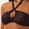 Top de bikini fără bretele, cu imprimeu animalier închis Top de bikini fără bretele, cu imprimeu animalier închis