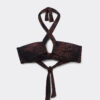 Top de bikini fără bretele, cu imprimeu animalier închis Top de bikini fără bretele, cu imprimeu animalier închis