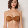 Top de bikini tip bandeau din satin lucios Top de bikini tip bandeau din satin lucios