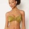 Top de bikini tip bandeau din satin lucios Top de bikini tip bandeau din satin lucios