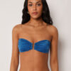 Top de bikini tip bandeau din satin lucios Top de bikini tip bandeau din satin lucios