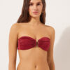 Top de bikini tip bandeau din satin lucios Top de bikini tip bandeau din satin lucios