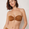 Top de bikini tip bandeau din satin lucios Top de bikini tip bandeau din satin lucios