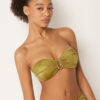 Top de bikini tip bandeau din satin lucios Top de bikini tip bandeau din satin lucios
