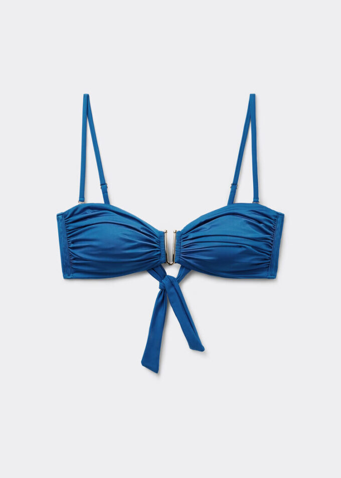 Top de bikini tip bandeau din satin lucios Top de bikini tip bandeau din satin lucios