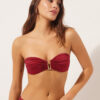Top de bikini tip bandeau din satin lucios Top de bikini tip bandeau din satin lucios
