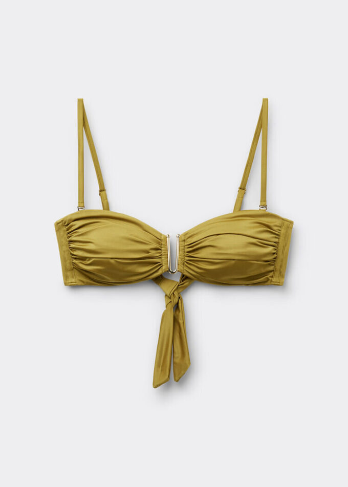Top de bikini tip bandeau din satin lucios Top de bikini tip bandeau din satin lucios