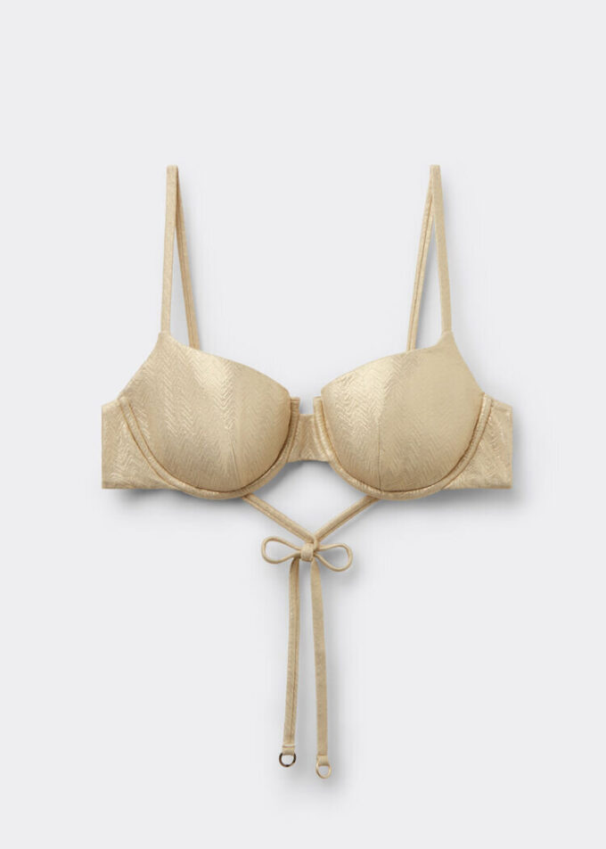 Top de bikini Topuri push-up Gold Waves Top de bikini Topuri push-up Gold Waves