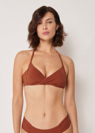 Top de bikini triunghiular cu cupe căptușite, croială premium Top de bikini triunghiular cu cupe căptușite, croială premium