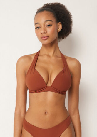 Top de bikini triunghiular cu cupe căptușite, croială premium Top de bikini triunghiular cu cupe căptușite, croială premium
