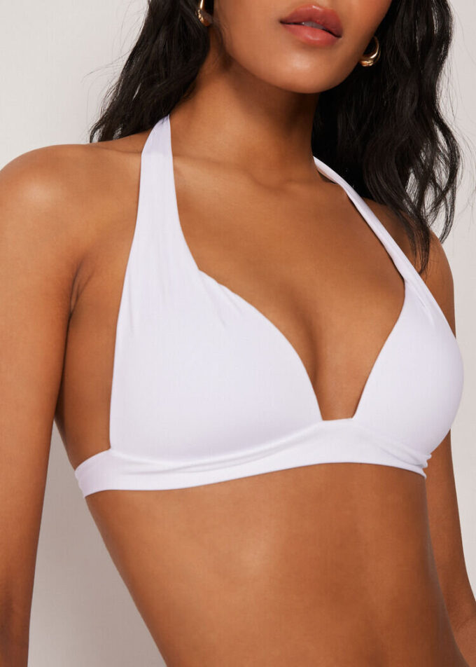 Top de bikini triunghiular cu cupe căptușite, croială premium Top de bikini triunghiular cu cupe căptușite, croială premium