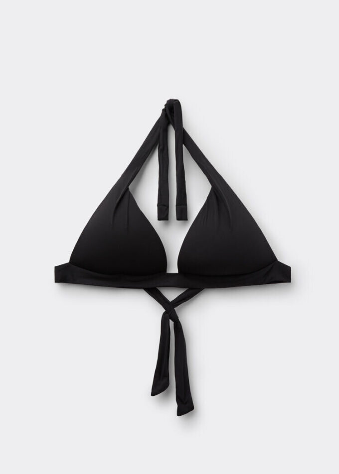 Top de bikini triunghiular cu cupe căptușite, croială premium Top de bikini triunghiular cu cupe căptușite, croială premium