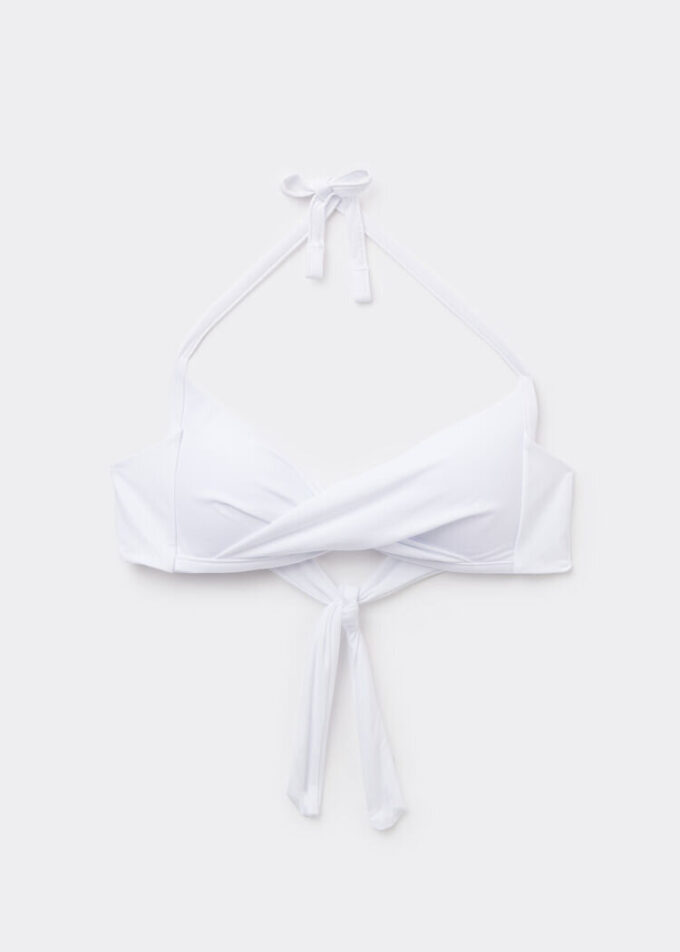 Top de bikini triunghiular cu cupe căptușite, croială premium Top de bikini triunghiular cu cupe căptușite, croială premium