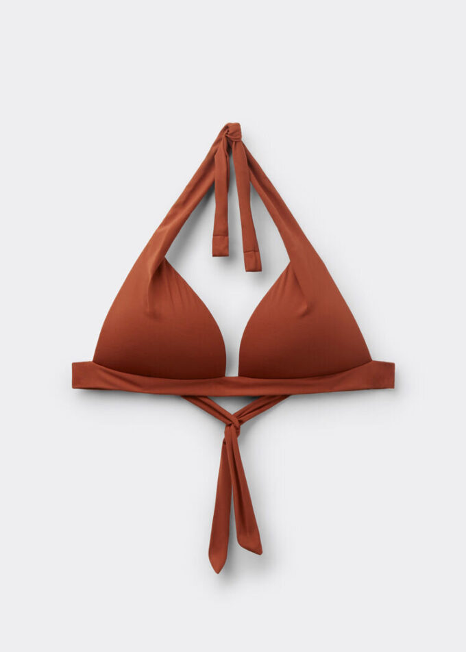 Top de bikini triunghiular cu cupe căptușite, croială premium Top de bikini triunghiular cu cupe căptușite, croială premium