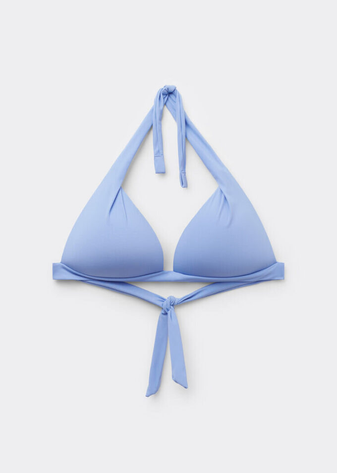 Top de bikini triunghiular cu cupe căptușite, croială premium