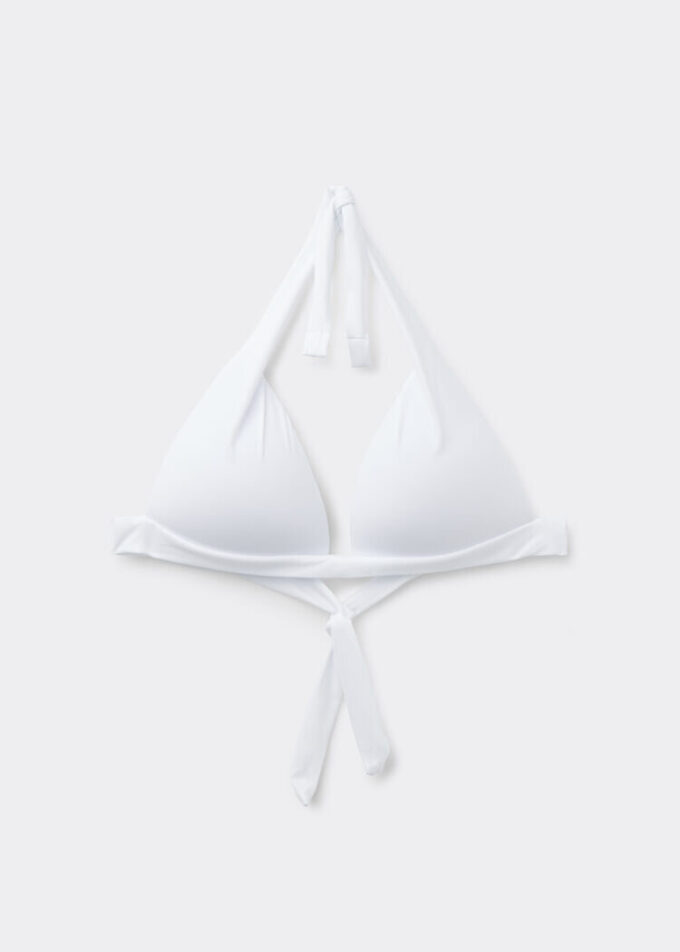 Top de bikini triunghiular cu cupe căptușite, croială premium Top de bikini triunghiular cu cupe căptușite, croială premium