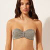 Top de costum de baie bandeau cu dungi aurii Top de costum de baie bandeau cu dungi aurii