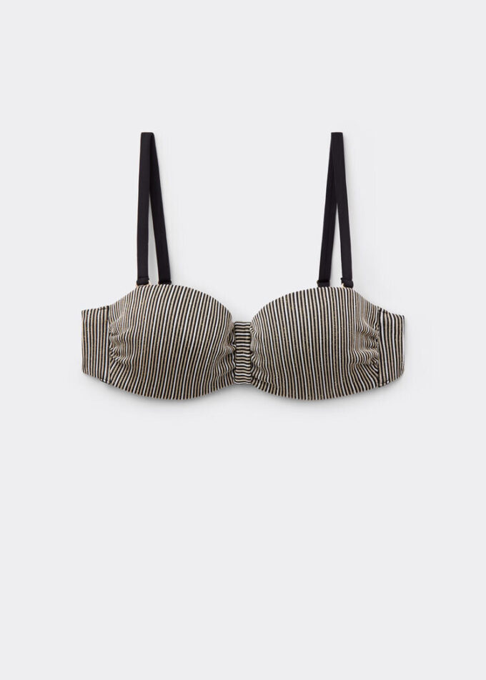 Top de costum de baie bandeau cu dungi aurii Top de costum de baie bandeau cu dungi aurii