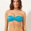 Top de costum de baie bandeau cu pernițe gradate, din satin lucios Top de costum de baie bandeau cu pernițe gradate, din satin lucios