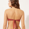 Top de costum de baie bandeau cu pernițe gradate, din satin lucios Top de costum de baie bandeau cu pernițe gradate, din satin lucios