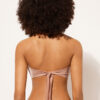 Top de costum de baie bandeau cu pernițe gradate, din satin lucios Top de costum de baie bandeau cu pernițe gradate, din satin lucios