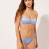 Top de costum de baie bandeau cu pernițe gradate, din satin lucios