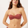 Top de costum de baie bandeau cu pernițe gradate, din satin lucios Top de costum de baie bandeau cu pernițe gradate, din satin lucios