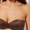 Top de costum de baie bandeau cu pernițe gradate, din satin lucios Top de costum de baie bandeau cu pernițe gradate, din satin lucios