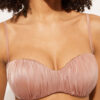 Top de costum de baie bandeau cu pernițe gradate, din satin lucios Top de costum de baie bandeau cu pernițe gradate, din satin lucios