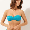 Top de costum de baie bandeau cu pernițe gradate, din satin lucios Top de costum de baie bandeau cu pernițe gradate, din satin lucios