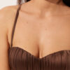 Top de costum de baie bandeau cu pernițe gradate, din satin lucios Top de costum de baie bandeau cu pernițe gradate, din satin lucios