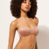 Top de costum de baie bandeau cu pernițe gradate, din satin lucios Top de costum de baie bandeau cu pernițe gradate, din satin lucios