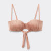 Top de costum de baie bandeau cu pernițe gradate, din satin lucios Top de costum de baie bandeau cu pernițe gradate, din satin lucios