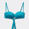 Top de costum de baie bandeau cu pernițe gradate, din satin lucios Top de costum de baie bandeau cu pernițe gradate, din satin lucios