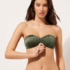 Top de costum de baie bandeau cu pernițe gradate, din satin lucios Top de costum de baie bandeau cu pernițe gradate, din satin lucios