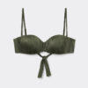 Top de costum de baie bandeau cu pernițe gradate, din satin lucios Top de costum de baie bandeau cu pernițe gradate, din satin lucios