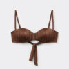 Top de costum de baie bandeau cu pernițe gradate, din satin lucios Top de costum de baie bandeau cu pernițe gradate, din satin lucios